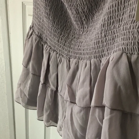 RD STYLE Smocked Tiered Mini Skirt Violet Ice Large - Picture 5 of 7